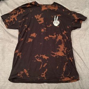 Brown and black tie die graphic tee, size medium